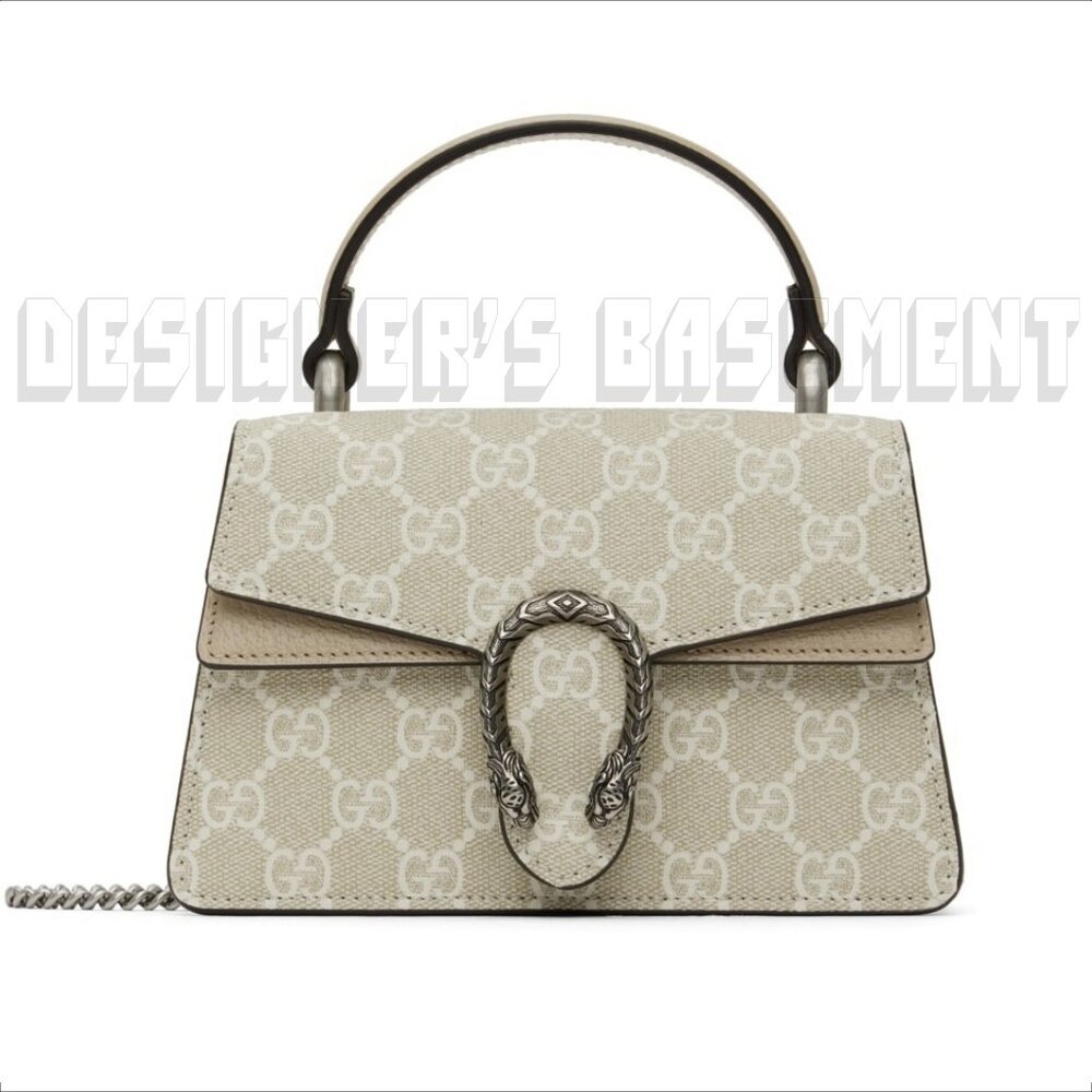 GUCCI off White Beige GG Supreme canvas Mini Dionysus Top Handle chain bag NIB🎁 - Picture 11 of 11